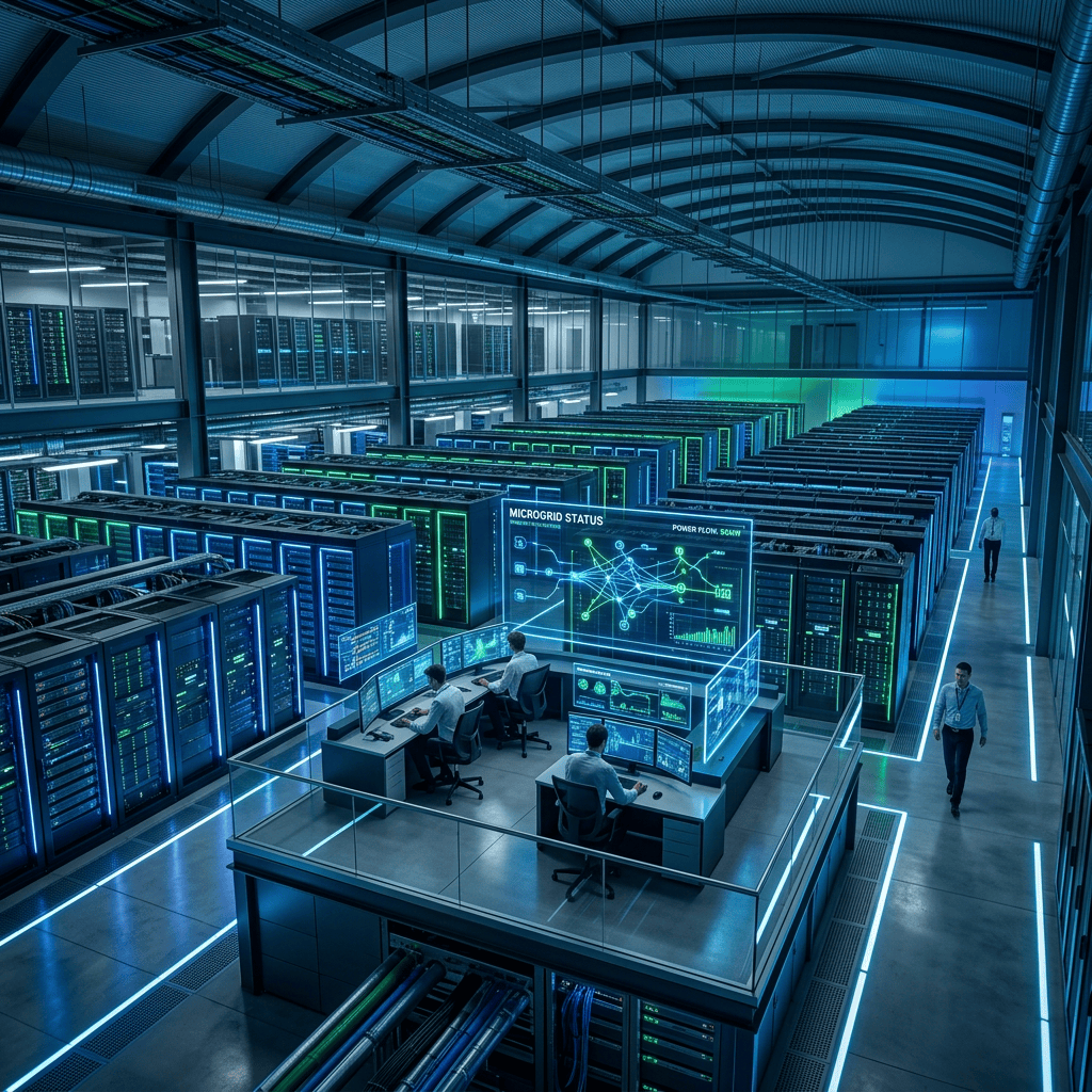 Futuristic microgrid-powered data center
