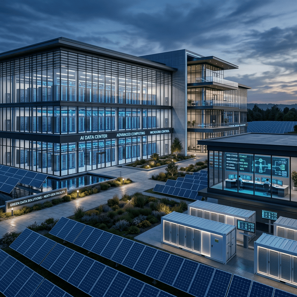 AI data center with advanced green microgrid